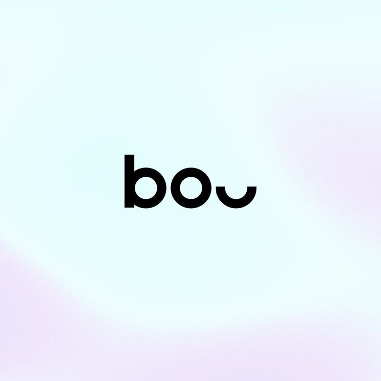 Bou logo on a light gradient background